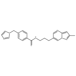 4-((1H-imidazol-1-yl)methyl)-N-(3-(2-methylpyrazolo[1,5-a]pyrimidin-6-yl)propyl)benzamide Structure