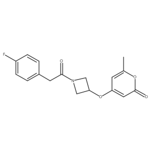 4-((1-(2-(4-fluorophenyl)acetyl)azetidin-3-yl)oxy)-6-methyl-2H-pyran-2-one Structure