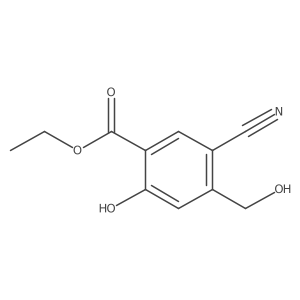 Benzoic acid, 5-cyano-2-hydroxy-4-(hydroxymethyl)-, ethyl ester结构式