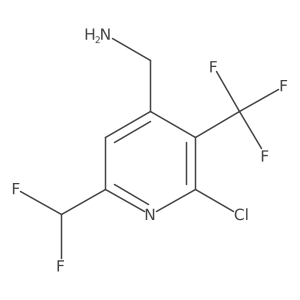 (2-Chloro-6-(difluoromethyl)-3-(trifluoromethyl)pyridin-4-yl)methanamine Structure