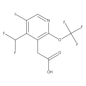 2-(4-(Difluoromethyl)-5-iodo-2-(trifluoromethoxy)pyridin-3-yl)acetic acid结构式