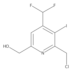 2-(Chloromethyl)-4-(difluoromethyl)-3-iodopyridine-6-methanol结构式