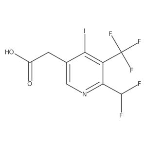 2-(Difluoromethyl)-4-iodo-3-(trifluoromethyl)pyridine-5-acetic acid结构式