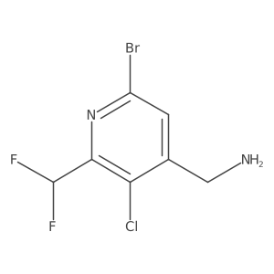 (6-Bromo-3-chloro-2-(difluoromethyl)pyridin-4-yl)methanamine Structure