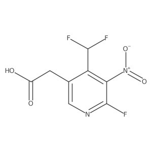 2-(4-(Difluoromethyl)-6-fluoro-5-nitropyridin-3-yl)acetic acid Structure