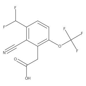2-(2-Cyano-3-(difluoromethyl)-6-(trifluoromethoxy)phenyl)acetic acid Structure