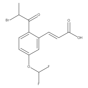 2-(2-Bromopropanoyl)-5-(difluoromethoxy)cinnamic acid Structure