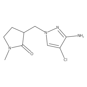 3-[(3-amino-4-chloro-1H-pyrazol-1-yl)methyl]-1-methylpyrrolidin-2-one结构式
