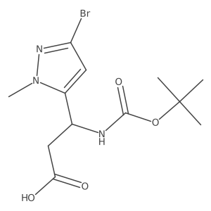 3-(3-bromo-1-methyl-1H-pyrazol-5-yl)-3-{[(tert-butoxy)carbonyl]amino}propanoic acid Structure