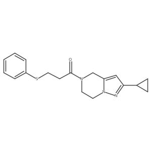1-(2-cyclopropyl-6,7-dihydropyrazolo[1,5-a]pyrazin-5(4H)-yl)-3-(phenylthio)propan-1-one Structure