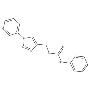 1-phenyl-3-((1-(pyridin-3-yl)-1H-1,2,3-triazol-4-yl)methyl)urea结构式