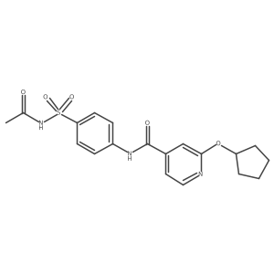N-(4-(N-acetylsulfamoyl)phenyl)-2-(cyclopentyloxy)isonicotinamide Structure