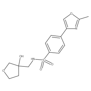 N-((3-hydroxytetrahydrofuran-3-yl)methyl)-4-(2-methyloxazol-4-yl)benzenesulfonamide Structure