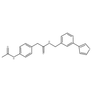 2-(4-acetamidophenyl)-N-((2-(thiophen-3-yl)pyridin-4-yl)methyl)acetamide结构式