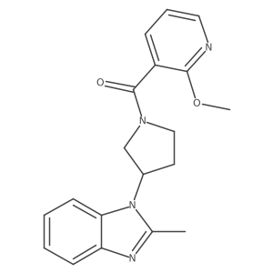 (2-methoxypyridin-3-yl)(3-(2-methyl-1H-benzo[d]imidazol-1-yl)pyrrolidin-1-yl)methanone结构式