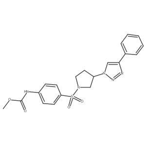 methyl (4-((3-(4-phenyl-1H-1,2,3-triazol-1-yl)pyrrolidin-1-yl)sulfonyl)phenyl)carbamate Structure