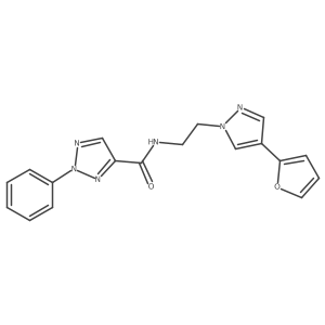N-(2-(4-(furan-2-yl)-1H-pyrazol-1-yl)ethyl)-2-phenyl-2H-1,2,3-triazole-4-carboxamide结构式