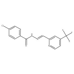 4-chloro-N'-[(1E)-[4-(trifluoromethyl)pyridin-2-yl]methylidene]benzohydrazide结构式