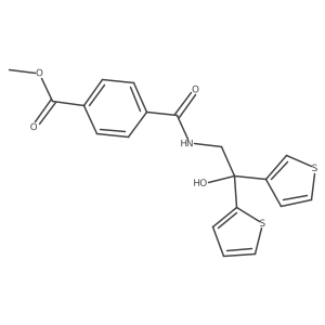 Methyl 4-((2-hydroxy-2-(thiophen-2-yl)-2-(thiophen-3-yl)ethyl)carbamoyl)benzoate结构式