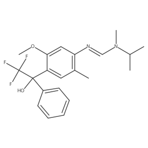 N'-[5-methoxy-2-methyl-4-(2,2,2-trifluoro-1-hydroxy-1-phenylethyl)phenyl]-N-methyl-N-propan-2-ylmethanimidamide结构式