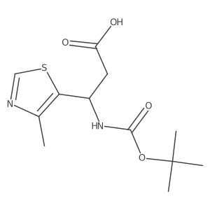 (3R)-3-{[(tert-butoxy)carbonyl]amino}-3-(4-methyl-1,3-thiazol-5-yl)propanoic acid Structure