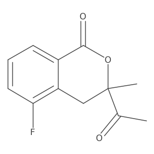 3-acetyl-5-fluoro-3-methyl-3,4-dihydro-1H-2-benzopyran-1-one结构式