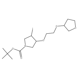 Tert-butyl 3-iodo-4-[2-(oxolan-3-yloxy)ethoxy]pyrrolidine-1-carboxylate Structure
