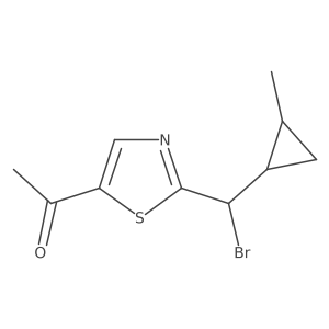 1-{2-[Bromo(2-methylcyclopropyl)methyl]-1,3-thiazol-5-yl}ethan-1-one结构式