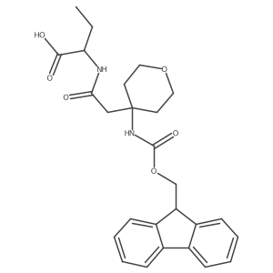 (2S)-2-{2-[4-({[(9H-fluoren-9-yl)methoxy]carbonyl}amino)oxan-4-yl]acetamido}butanoic acid Structure