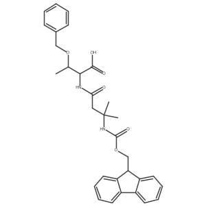 (2R,3S)-3-(benzyloxy)-2-[3-({[(9H-fluoren-9-yl)methoxy]carbonyl}amino)-3-methylbutanamido]butanoic acid结构式