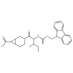 3-[(2S,3S)-2-({[(9H-fluoren-9-yl)methoxy]carbonyl}amino)-3-methylpentanoyl]-3-azabicyclo[4.1.0]heptane-7-carboxylic acid结构式