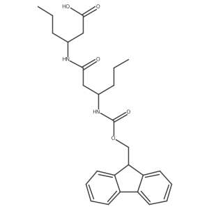 (3S)-3-[3-({[(9H-fluoren-9-yl)methoxy]carbonyl}amino)hexanamido]hexanoic acid结构式
