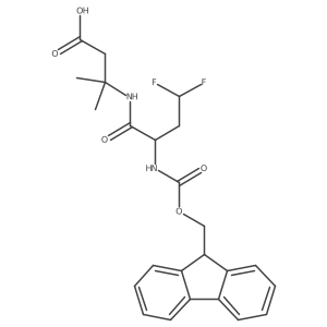 3-[2-({[(9H-fluoren-9-yl)methoxy]carbonyl}amino)-4,4-difluorobutanamido]-3-methylbutanoic acid结构式