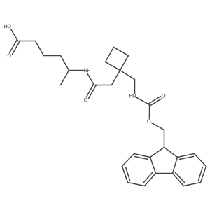 5-(2-{1-[({[(9H-fluoren-9-yl)methoxy]carbonyl}amino)methyl]cyclobutyl}acetamido)hexanoic acid结构式