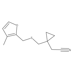 2-[1-({[(3-Methylfuran-2-yl)methyl]sulfanyl}methyl)cyclopropyl]acetonitrile Structure