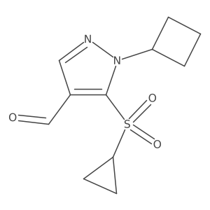 1-cyclobutyl-5-(cyclopropanesulfonyl)-1H-pyrazole-4-carbaldehyde结构式