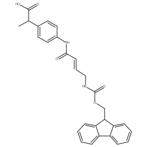 2-{4-[4-({[(9H-fluoren-9-yl)methoxy]carbonyl}amino)but-2-enamido]phenyl}propanoic acid结构式