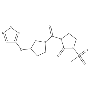 1-methylsulfonyl-3-[3-(1,2,5-thiadiazol-3-yloxy)pyrrolidine-1-carbonyl]imidazolidin-2-one结构式