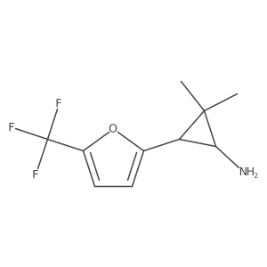 rac-(1R,3S)-2,2-dimethyl-3-[5-(trifluoromethyl)furan-2-yl]cyclopropan-1-amine结构式