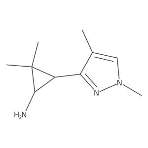 rac-(1R,3S)-3-(1,4-dimethyl-1H-pyrazol-3-yl)-2,2-dimethylcyclopropan-1-amine结构式