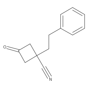 3-Oxo-1-(2-phenylethyl)cyclobutane-1-carbonitrile结构式