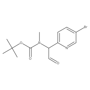 tert-butyl N-[1-(5-bromopyridin-2-yl)-2-oxoethyl]-N-methylcarbamate结构式