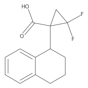 2,2-Difluoro-1-(1,2,3,4-tetrahydronaphthalen-1-yl)cyclopropane-1-carboxylic acid结构式