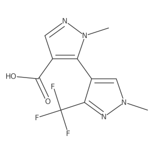 1-methyl-5-[1-methyl-3-(trifluoromethyl)-1H-pyrazol-4-yl]-1H-pyrazole-4-carboxylic acid Structure