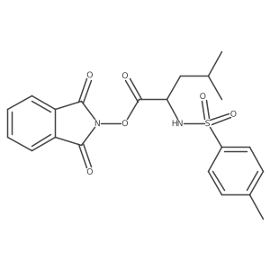 1,3-dioxo-2,3-dihydro-1H-isoindol-2-yl (2S)-4-methyl-2-(4-methylbenzenesulfonamido)pentanoate结构式
