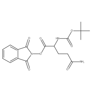 1,3-dioxo-2,3-dihydro-1H-isoindol-2-yl (2S)-2-{[(tert-butoxy)carbonyl]amino}-4-carbamoylbutanoate结构式
