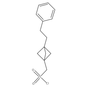 [3-(2-Phenylethyl)-1-bicyclo[1.1.1]pentanyl]methanesulfonyl chloride Structure
