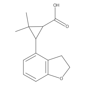 3-(2,3-Dihydro-1-benzofuran-4-yl)-2,2-dimethylcyclopropane-1-carboxylic acid Structure