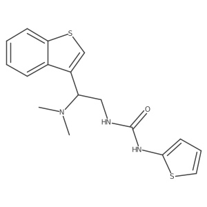 1-(2-(Benzo[b]thiophen-3-yl)-2-(dimethylamino)ethyl)-3-(thiophen-2-yl)urea结构式