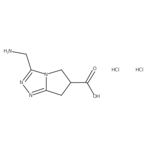 3-(Aminomethyl)-6,7-dihydro-5H-pyrrolo[2,1-c][1,2,4]triazole-6-carboxylic acid;dihydrochloride结构式